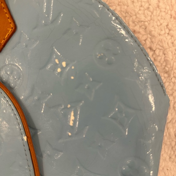 Patent leather blue vintage Louis Vuitton shoulder bag. Authentic - Picture 2 of 16